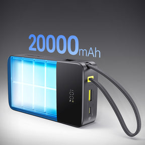 Baseus EnerFill FC51 Bipow2 Pro Powerbank 20000mAh 22.5W z wyświetlaczem cyfrowym i wbudowanym kablem