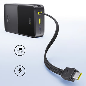 Baseus EnerFill FC51 Bipow2 Pro Powerbank 20000mAh 22.5W z wyświetlaczem cyfrowym i wbudowanym kablem