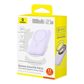 Powerbank Baseus EnerFill FM11 Ultra-Mini 10000mAh 22,5W indukcyjny kompatybilny z MagSafe z kablem USB-C 0,3m
