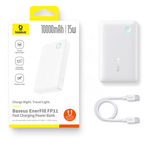 Powerbank Baseus EnerFill FP11 10000mAh 15W z kablem USB-C 30cm