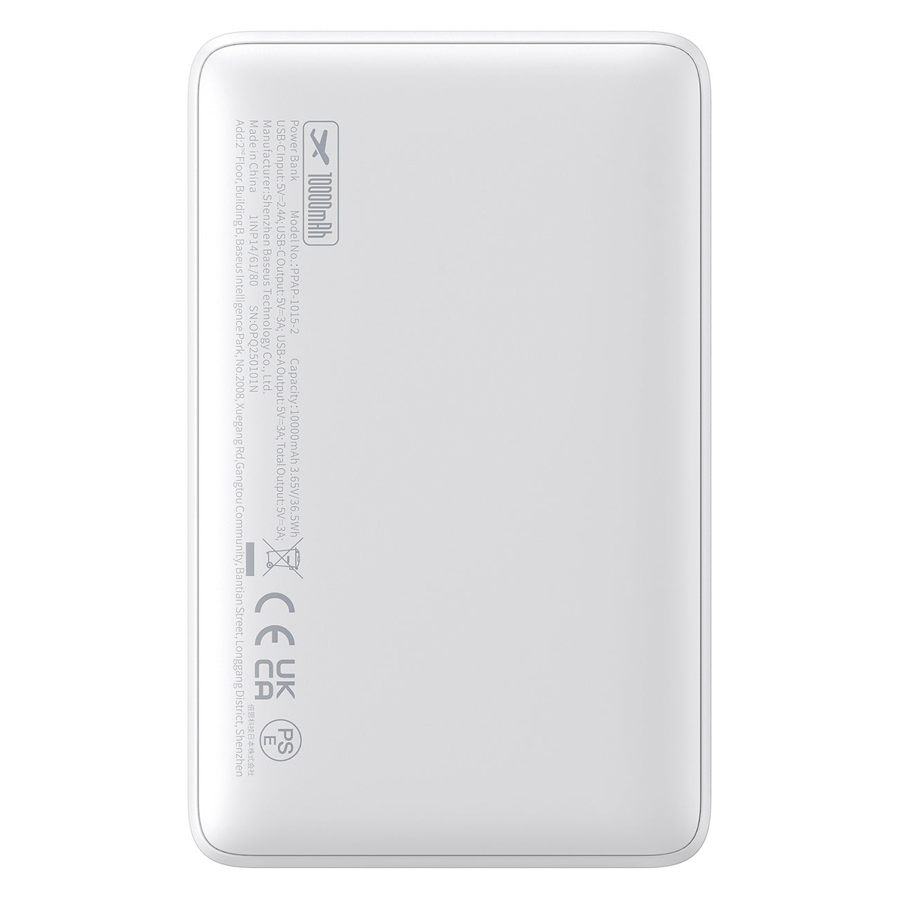 Powerbank Baseus EnerFill FP11 10000mAh 15W z kablem USB-C 30cm