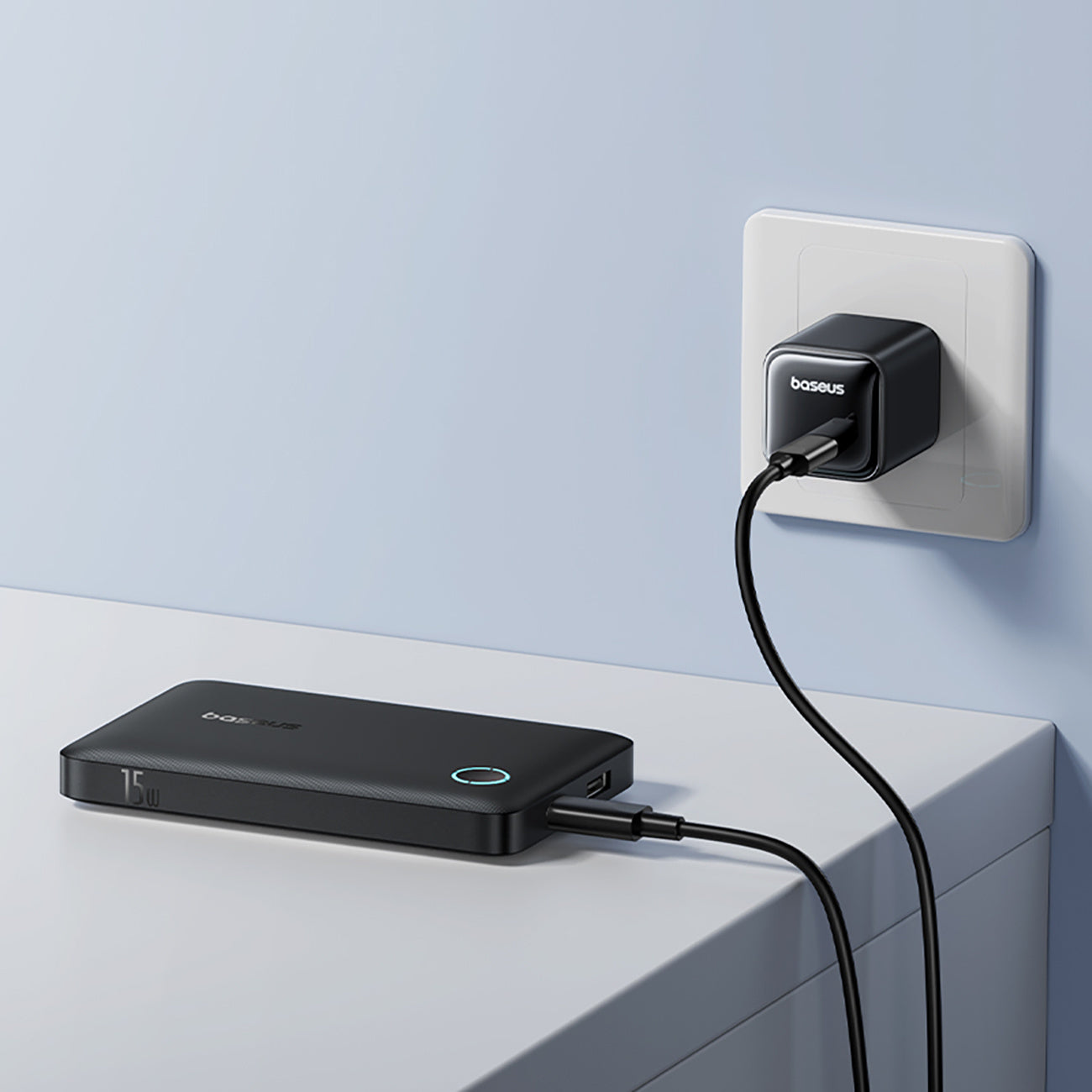 Powerbank Baseus EnerFill FP11 10000mAh 15W (z kablem Simple USB-C - USB-C 20V/3A 30cm)