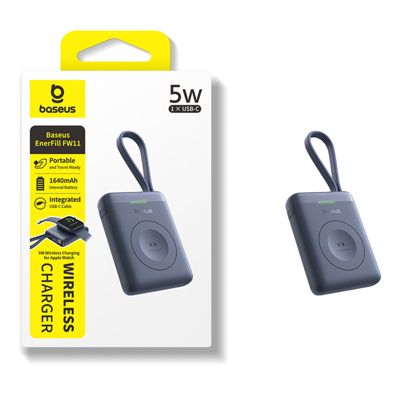 Powerbank Baseus EnerFill FW11 5W do Apple Watch z wbudowanym kablem