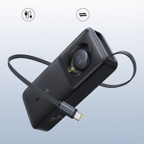 Powerbank Baseus Free2Pull 10000mAh 30W z portem USB-C i rozwijanym kablem USB-C