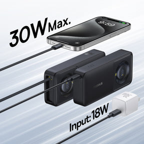 Powerbank Baseus Free2Pull 10000mAh 30W z portem USB-C i rozwijanym kablem USB-C