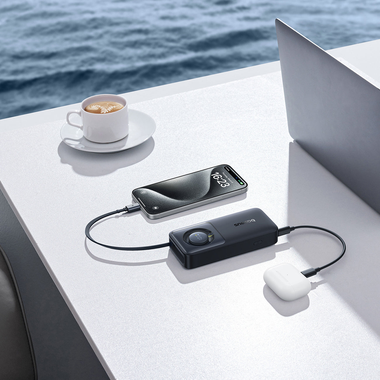Powerbank Baseus Free2Pull 10000mAh 30W z portem USB-C i rozwijanym kablem USB-C