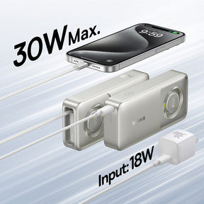 Powerbank Baseus Free2Pull 10000mAh 30W z portem USB-C i rozwijanym kablem USB-C