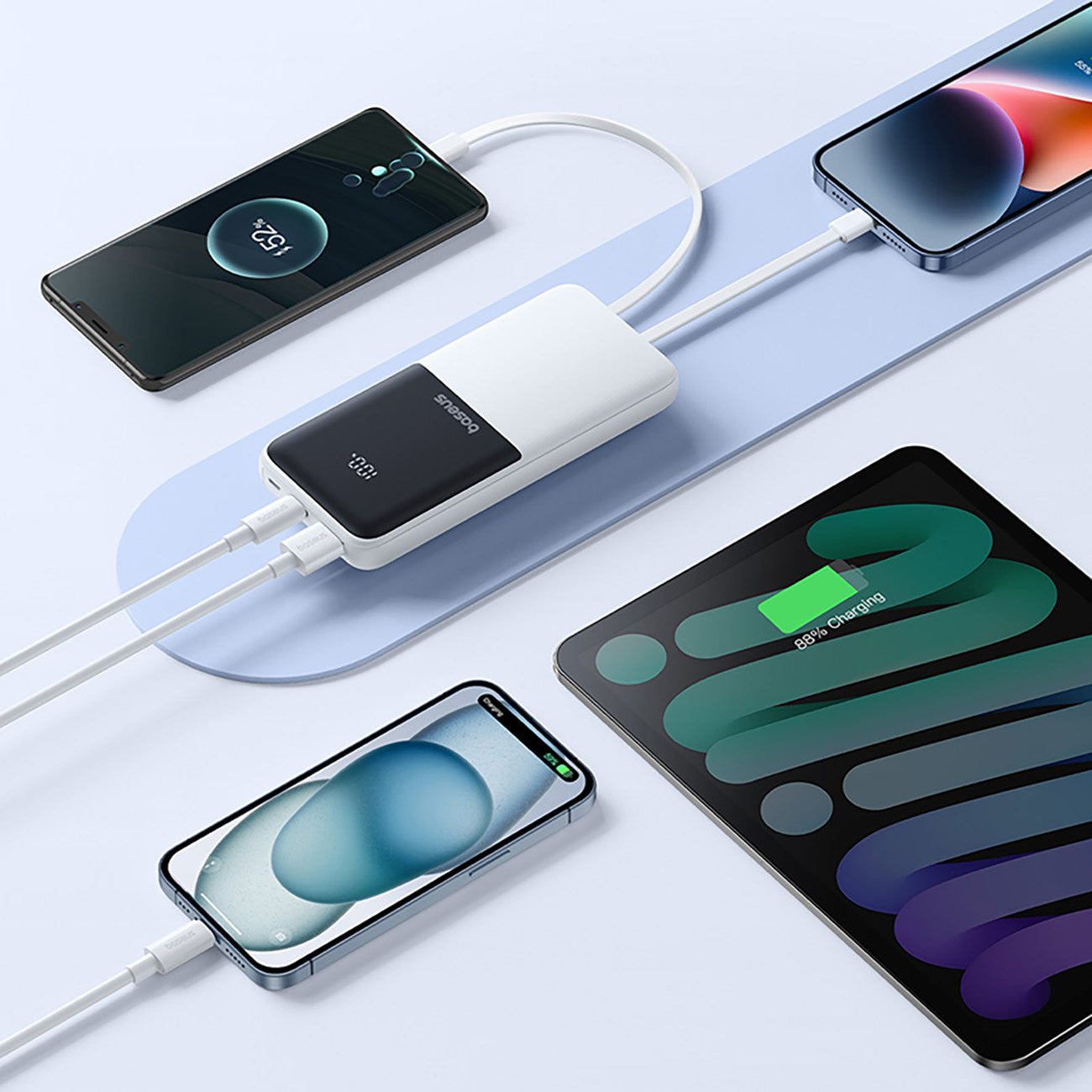 Powerbank Baseus Lipow 10000mAh 22,5W z dwoma wbudowanymi kablami