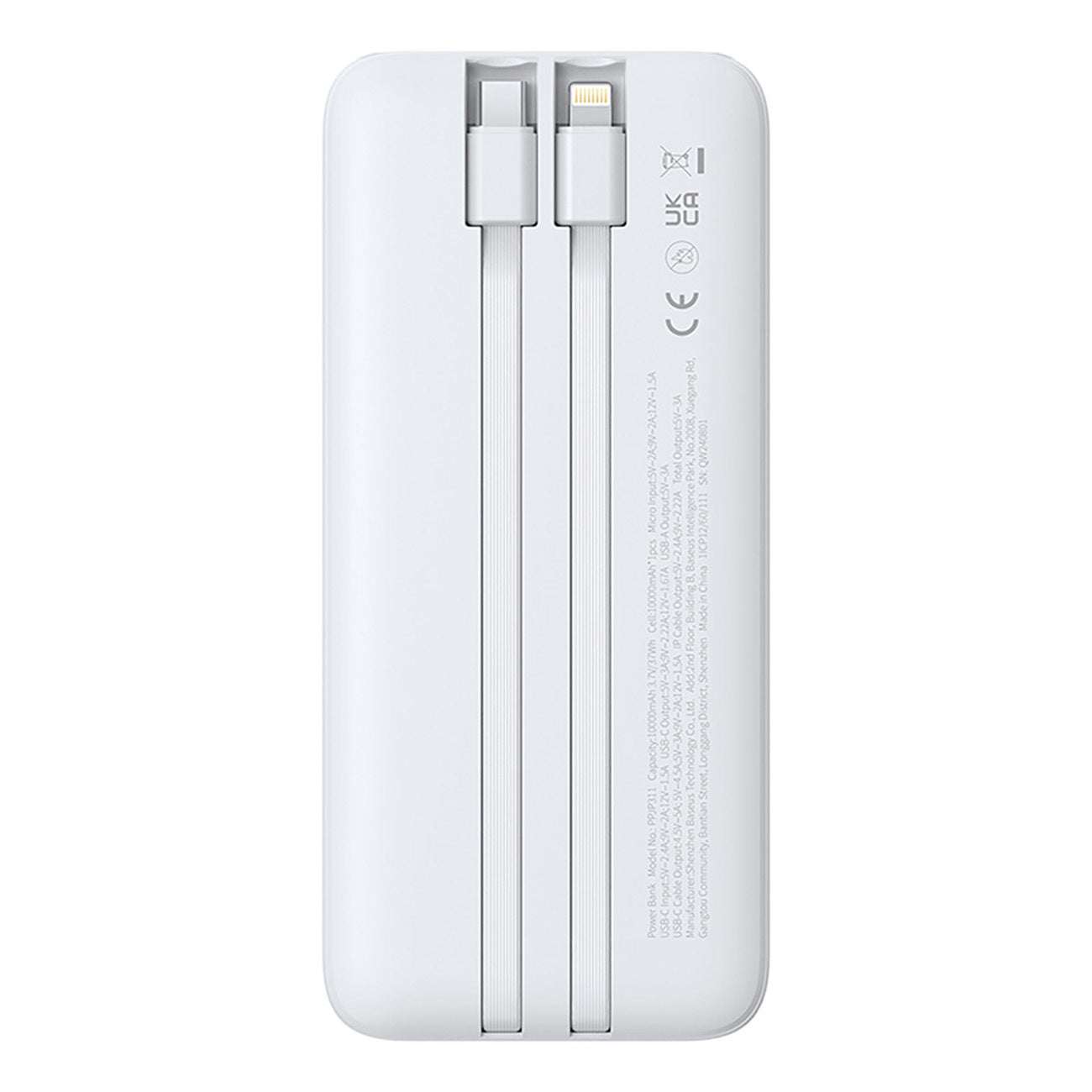 Powerbank Baseus Lipow 10000mAh 22,5W z dwoma wbudowanymi kablami