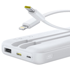 Powerbank Baseus Lipow 10000mAh 22,5W z dwoma wbudowanymi kablami (z kablem Baseus Simple USB-A - USB-C 3A 20cm)