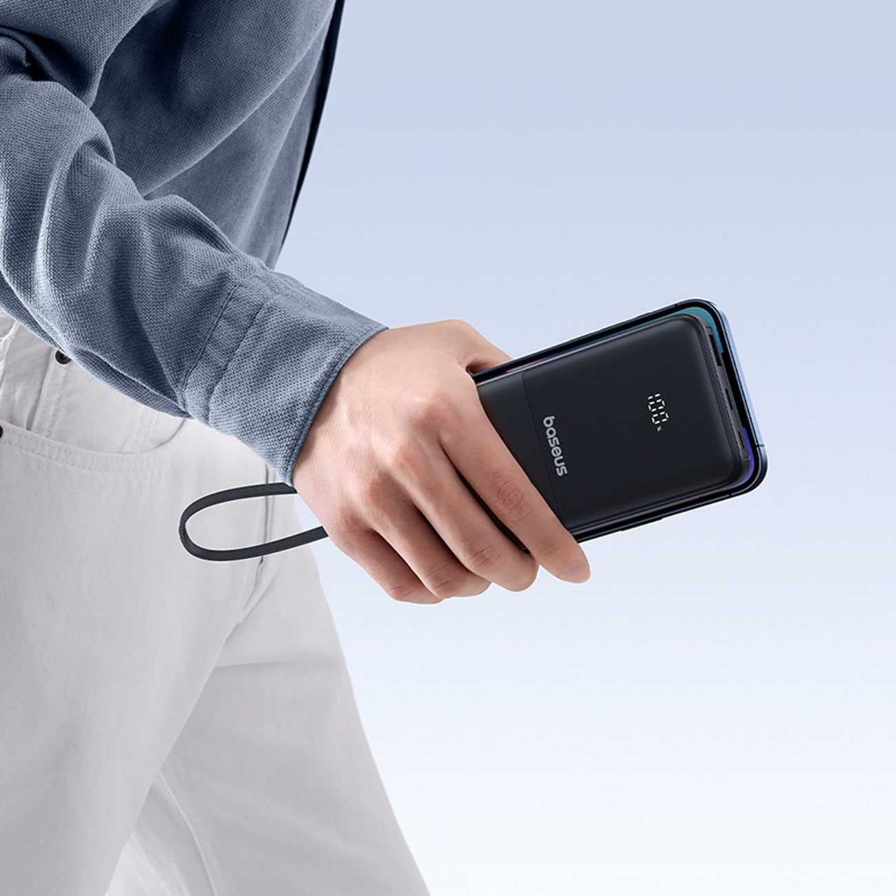 Baseus Lipow Powerbank 10000mAh 22.5W z podwójnym wbudowanym kablem i wyświetlaczem