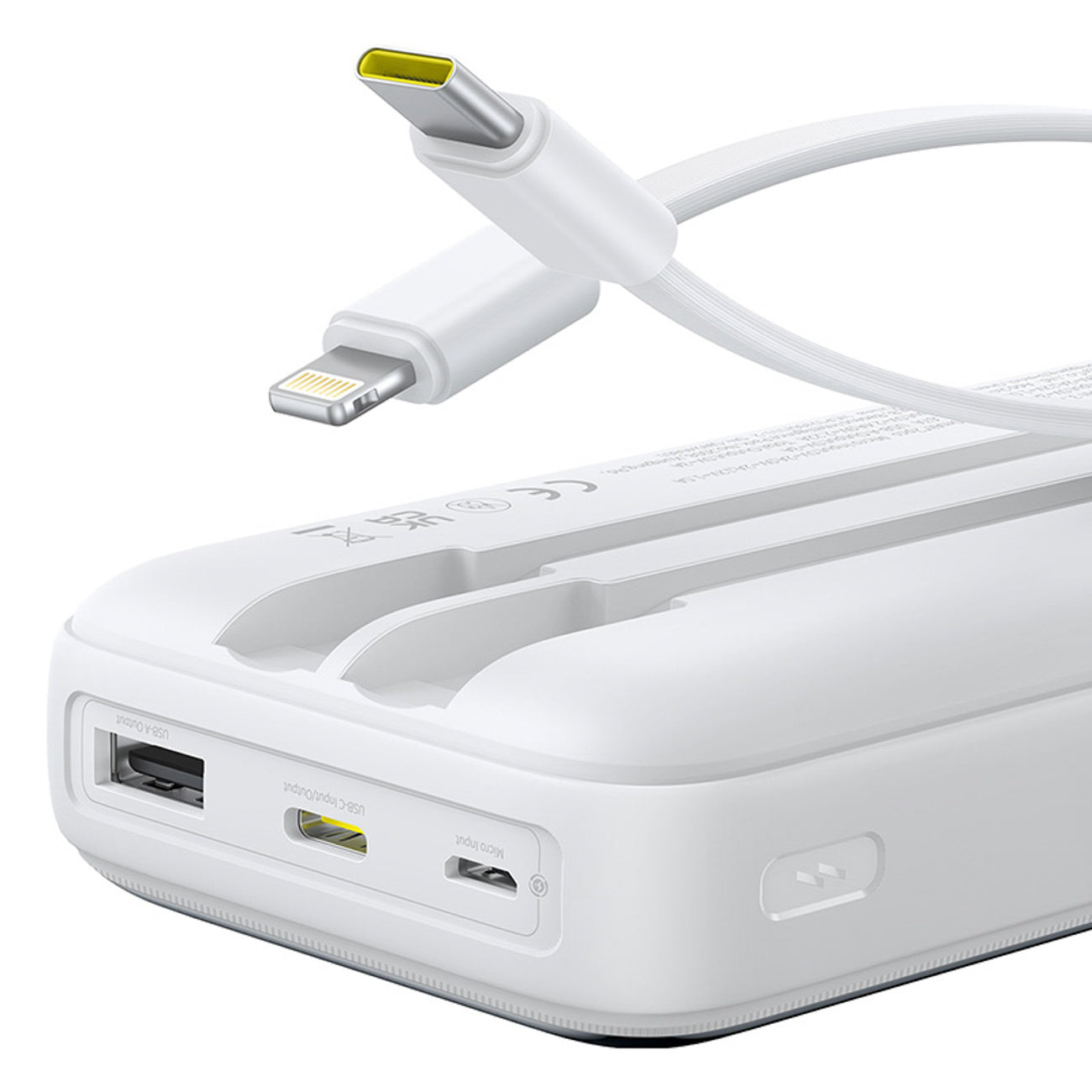 Powerbank Baseus Lipow 20000mAh 22,5W z dwoma wbudowanymi kablami z dodatkowym kablem Baseus Simple USB-A - USB-C 3A 20cm