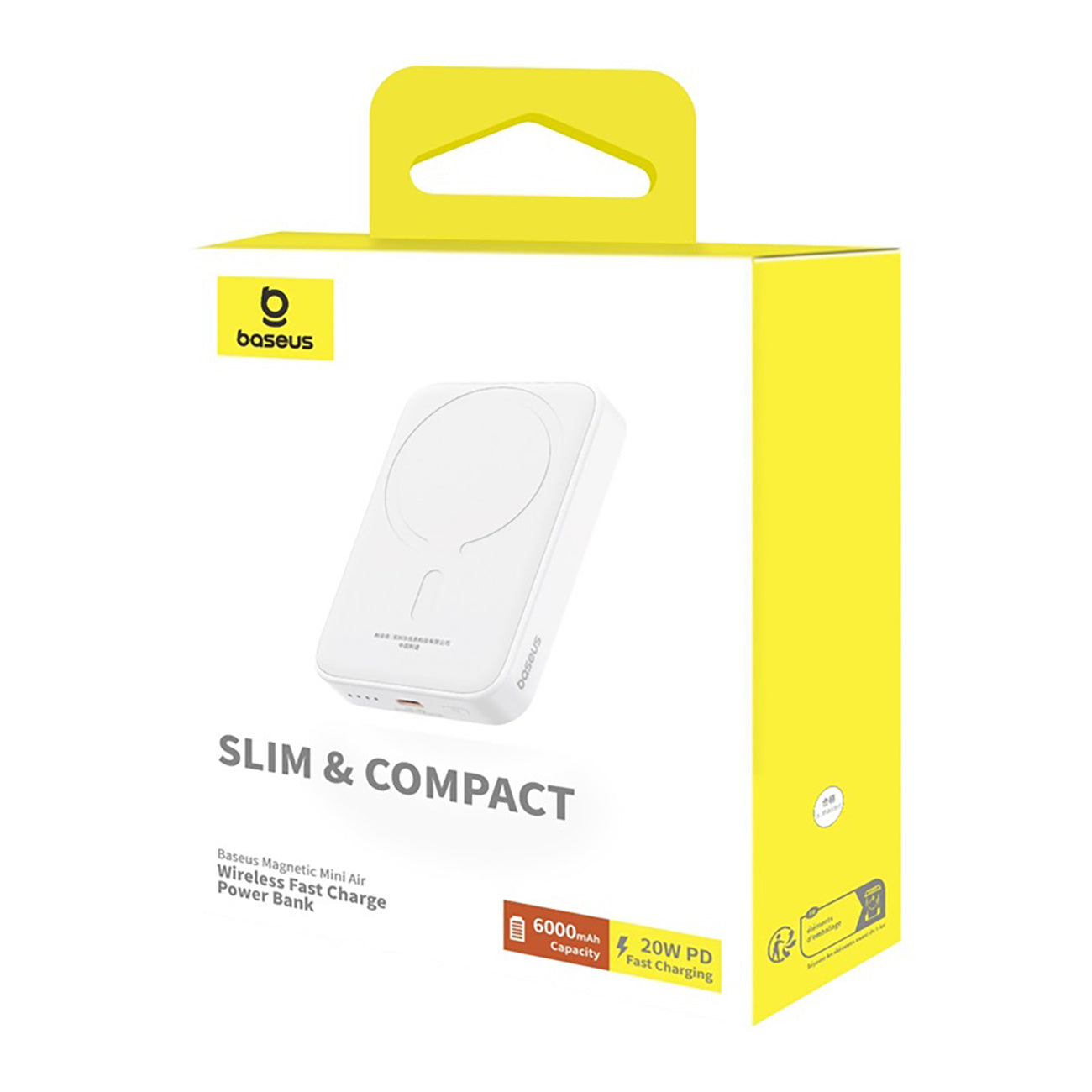 Powerbank Baseus Magnetic Mini Air PPCXM06A 6000mAh 20W z kablem Simple Series USB-C