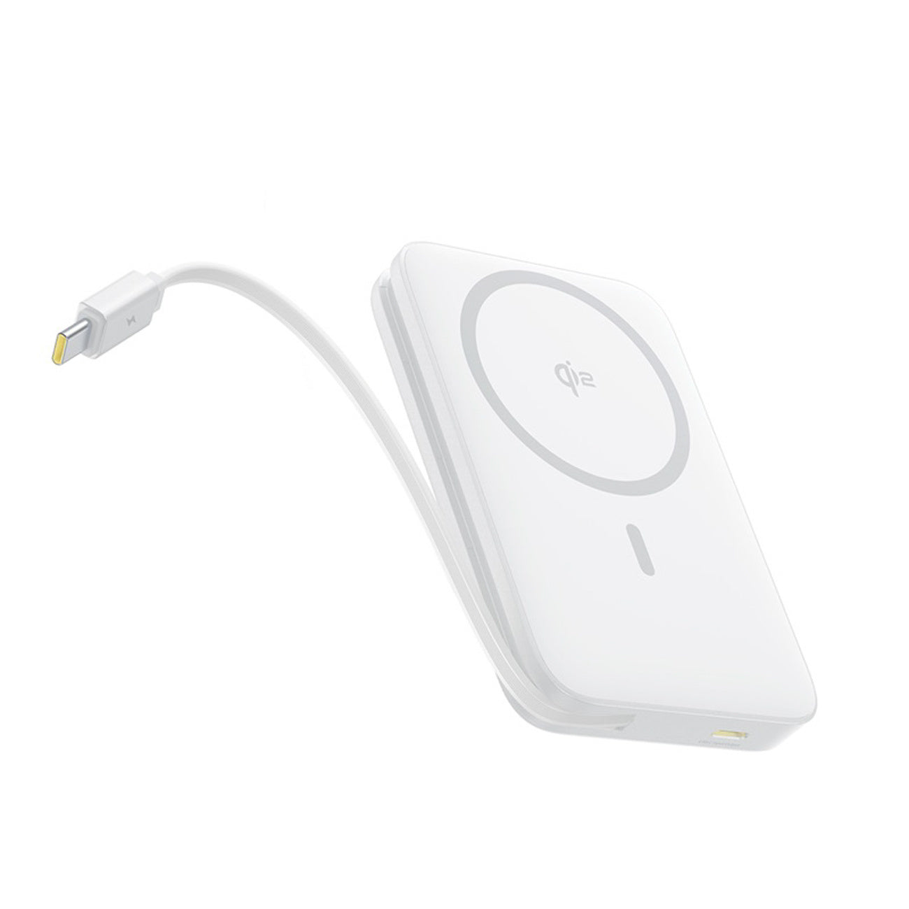 Powerbank Baseus PicoGo 10000mAh 27W Qi2 kompatybilny z MagSafe z wbudowanym kablem USB-C - biały