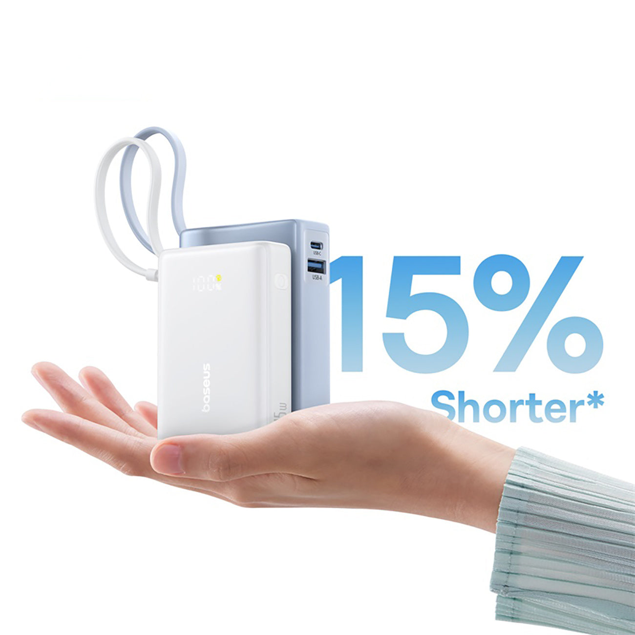 Baseus PicoGo Powerbank 10000mAh 45W z wbudowanym kablem i wyświetlaczem