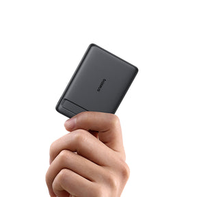 Powerbank Baseus PicoGo AM31 Qi2 5000mAh 20W kompatybilny z MagSafe z podstawką (z kablem Simple Braided USB-C - USB-C 30cm)