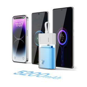Baseus Popsicle Powerbank 5200mAh 20W z wbudowanym kablem Lightning (+ kabel Baseus Simple USB-C – USB-C 60W/30cm)