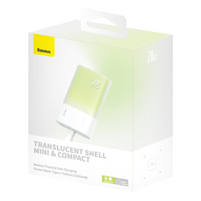 Baseus Popsicle Powerbank 5200mAh 20W z wbudowanym kablem Lightning (+ kabel Baseus Simple USB-C – USB-C 60W/30cm)