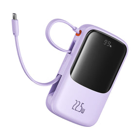 Baseus Qpow Pro+ Powerbank 10000mAh 22.5W z wbudowanym kablem USB-C i wyświetlaczem