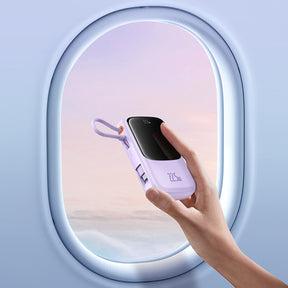 Baseus Qpow Pro+ Powerbank 10000mAh 22.5W z wbudowanym kablem USB-C i wyświetlaczem