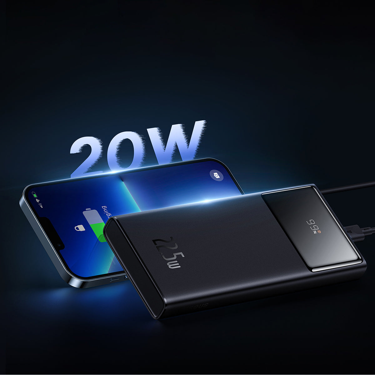 Powerbank Baseus Star-Lord 10000mAh 22,5W z wyświetlaczem cyfrowym i kablem USB-C