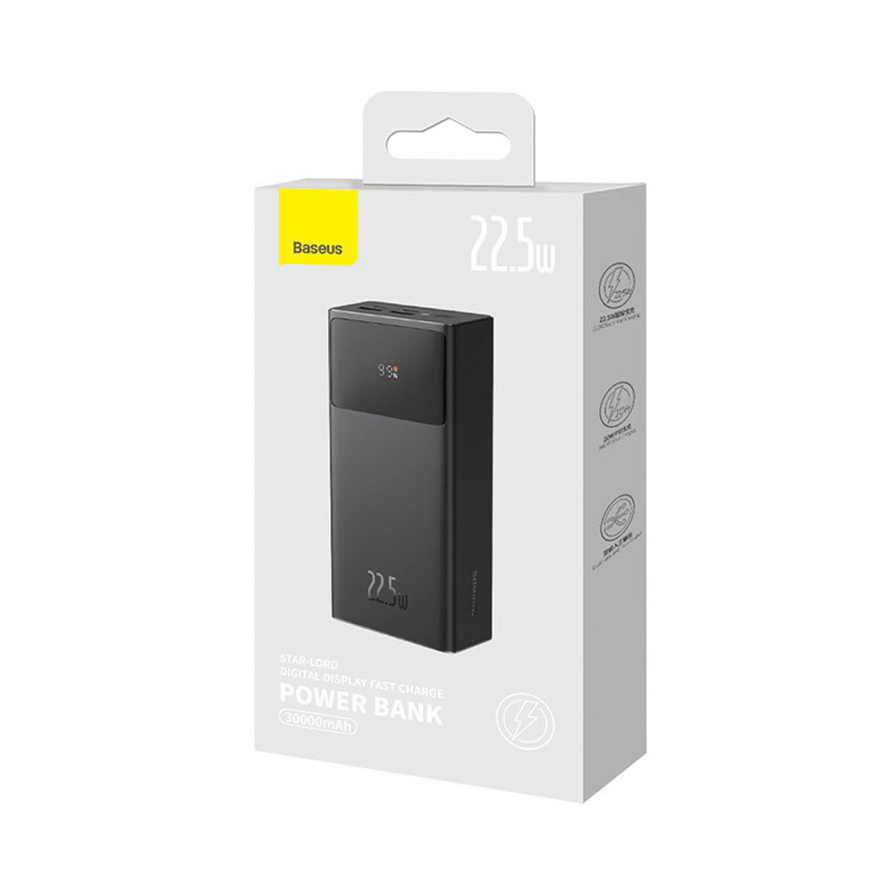 Powerbank Baseus Star-Lord 30000 mAh 22.5W z wyświetlaczem cyfrowym i kablem USB-C 3A 30 cm