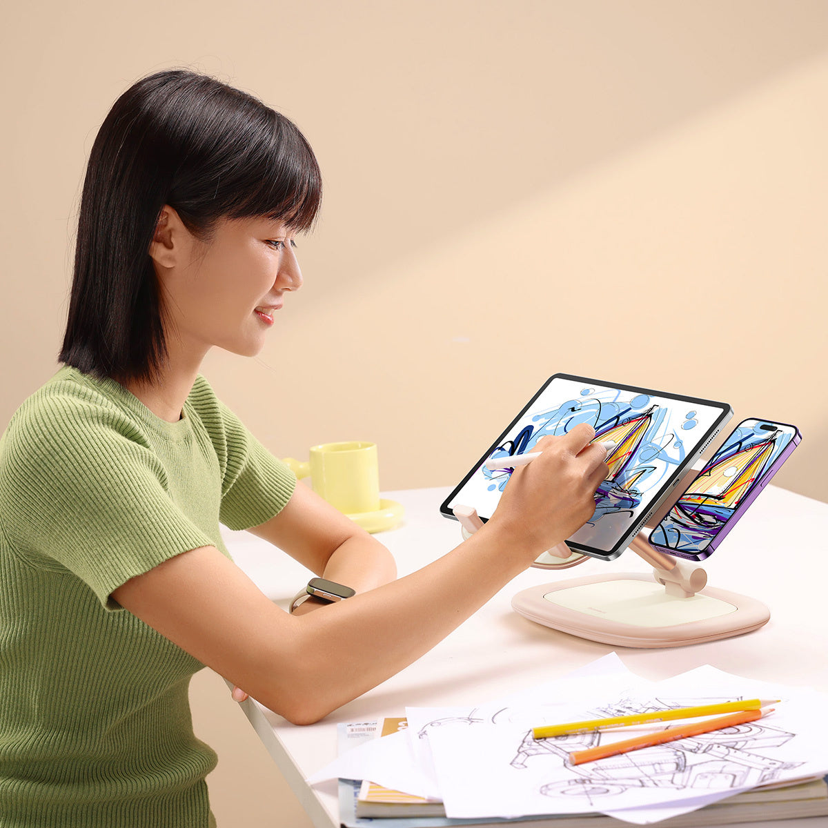 Regulowany stojak na tablet/telefon Baseus Seashell Series