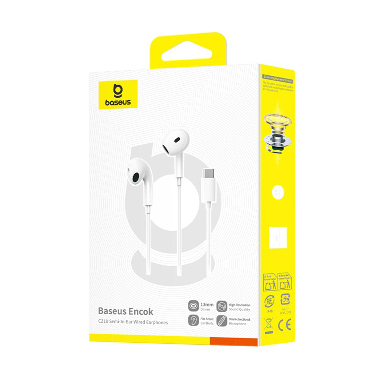 Słuchawki Baseus Encok CZ19 z USB-C przewodowe douszne