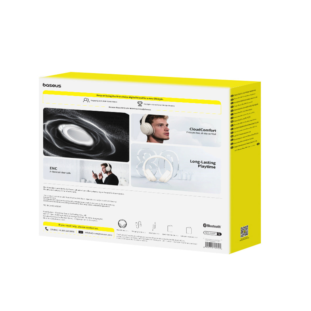 Baseus Bass BH1 Lite Słuchawki bezprzewodowe nauszne Bluetooth 6.0