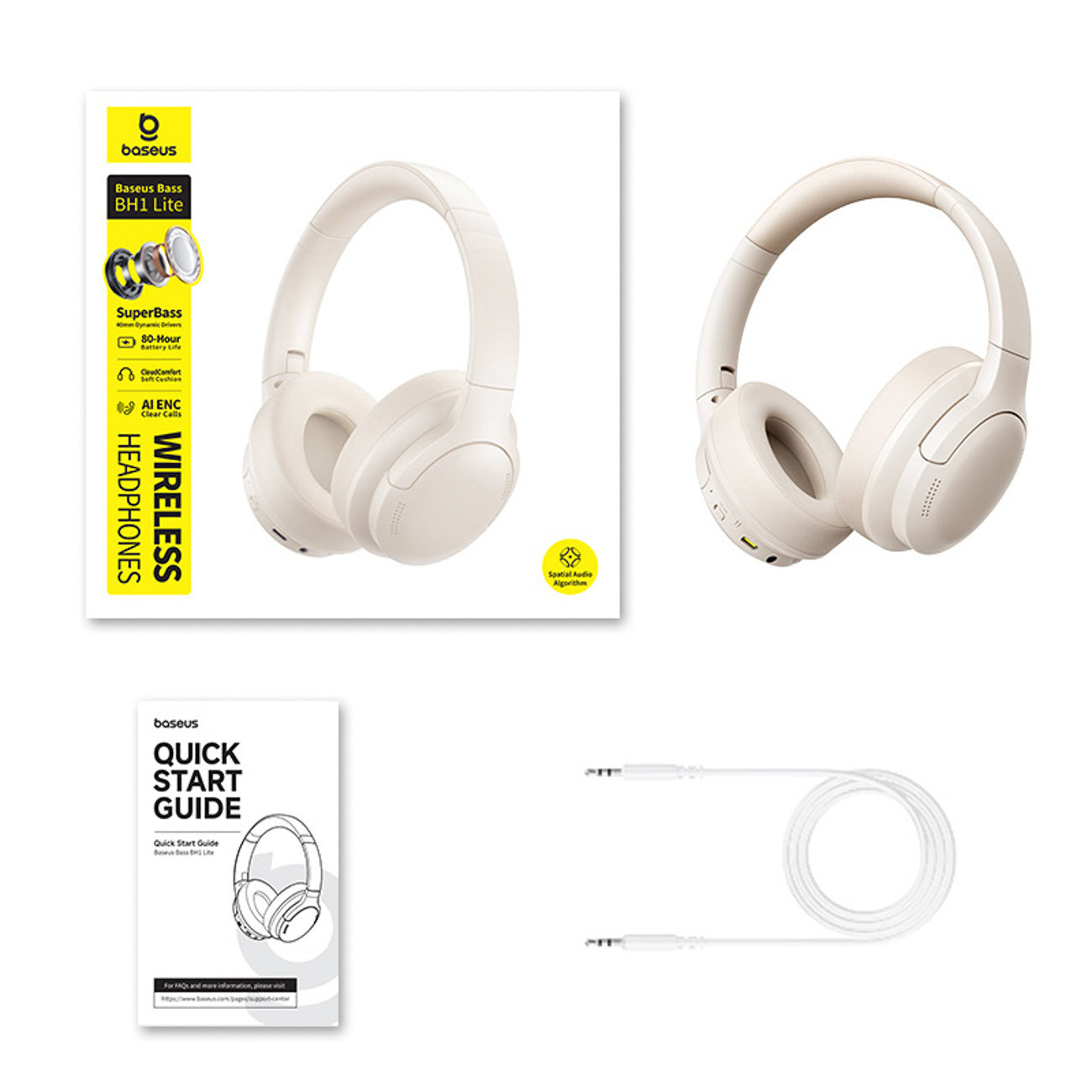 Baseus Bass BH1 Lite Słuchawki bezprzewodowe nauszne Bluetooth 6.0