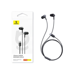 Słuchawki przewodowe Baseus Encok CZ11 dokanałowe USB-C - czarne