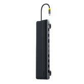 Stacja dokująca Baseus EliteJoy EH3 hub 12w1 USB-C - 2xHDMI 4K@60Hz DisplayPort 4K@60Hz 2xUSB-C 10Gb/s 2xUSB-A 5Gb/s USB-A 480Mb/s SD/microSD 3.0 RJ45 1Gigabit USB-C PowerDelivery