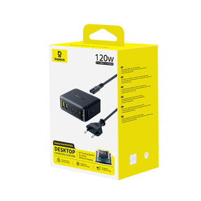 Stacja ładująca Baseus EnerFill FH21 120W 4xUSB-C + 2xUSB-A - czarna