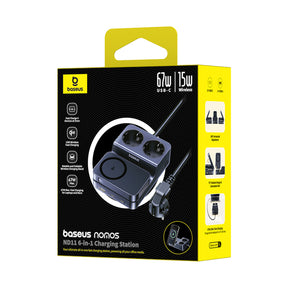 Baseus NOMOS ND11 Stacja ładująca 6w1 67W bezprzewodowa z gniazdami AC