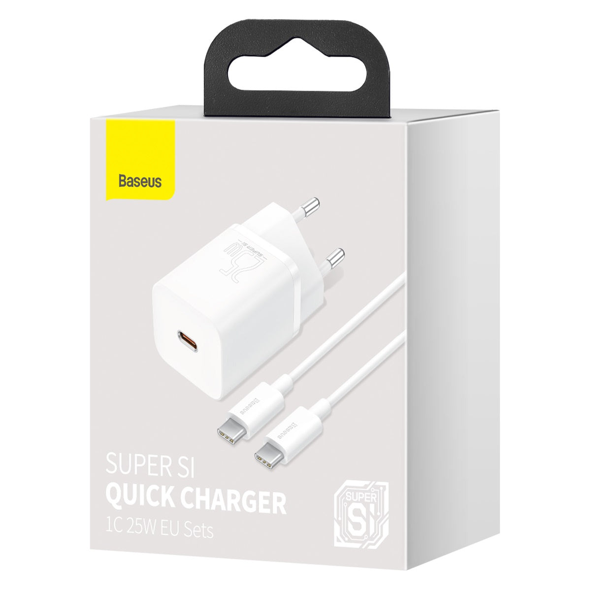 Baseus Si Szybka ładowarka sieciowa USB-C 25W 3A z kablem USB-C / USB-C 1m