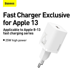 Baseus Si Szybka ładowarka sieciowa USB-C 25W 3A z kablem USB-C / USB-C 1m