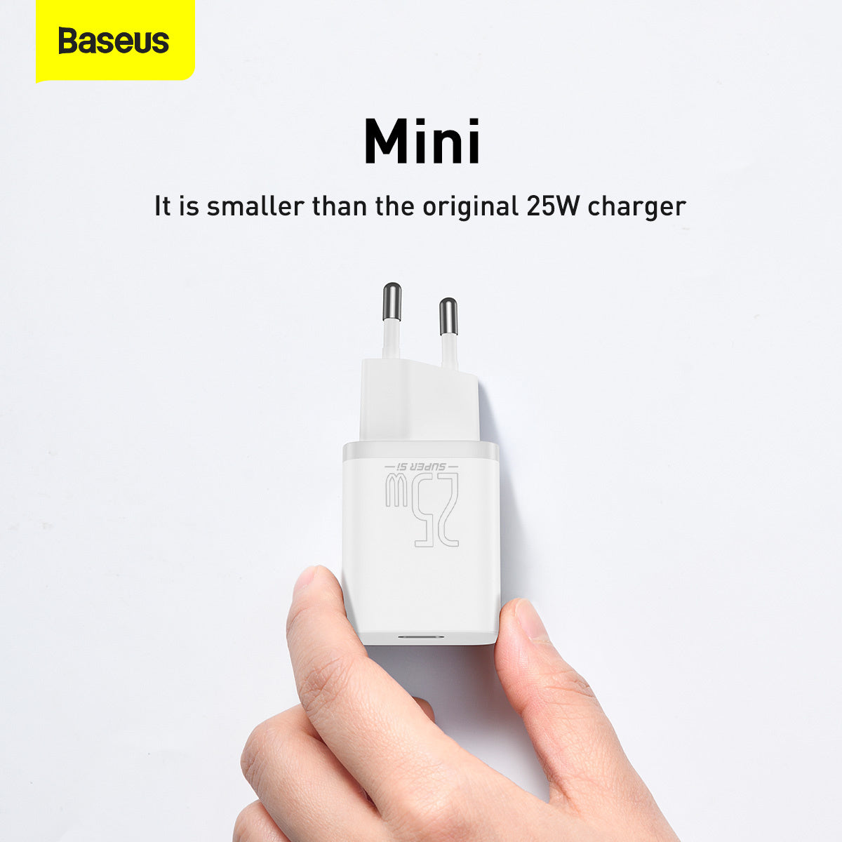 Baseus Si Szybka ładowarka sieciowa USB-C 25W 3A z kablem USB-C / USB-C 1m