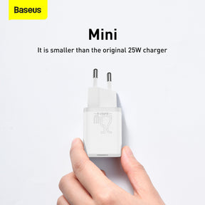 Baseus Si Szybka ładowarka sieciowa USB-C 25W 3A z kablem USB-C / USB-C 1m