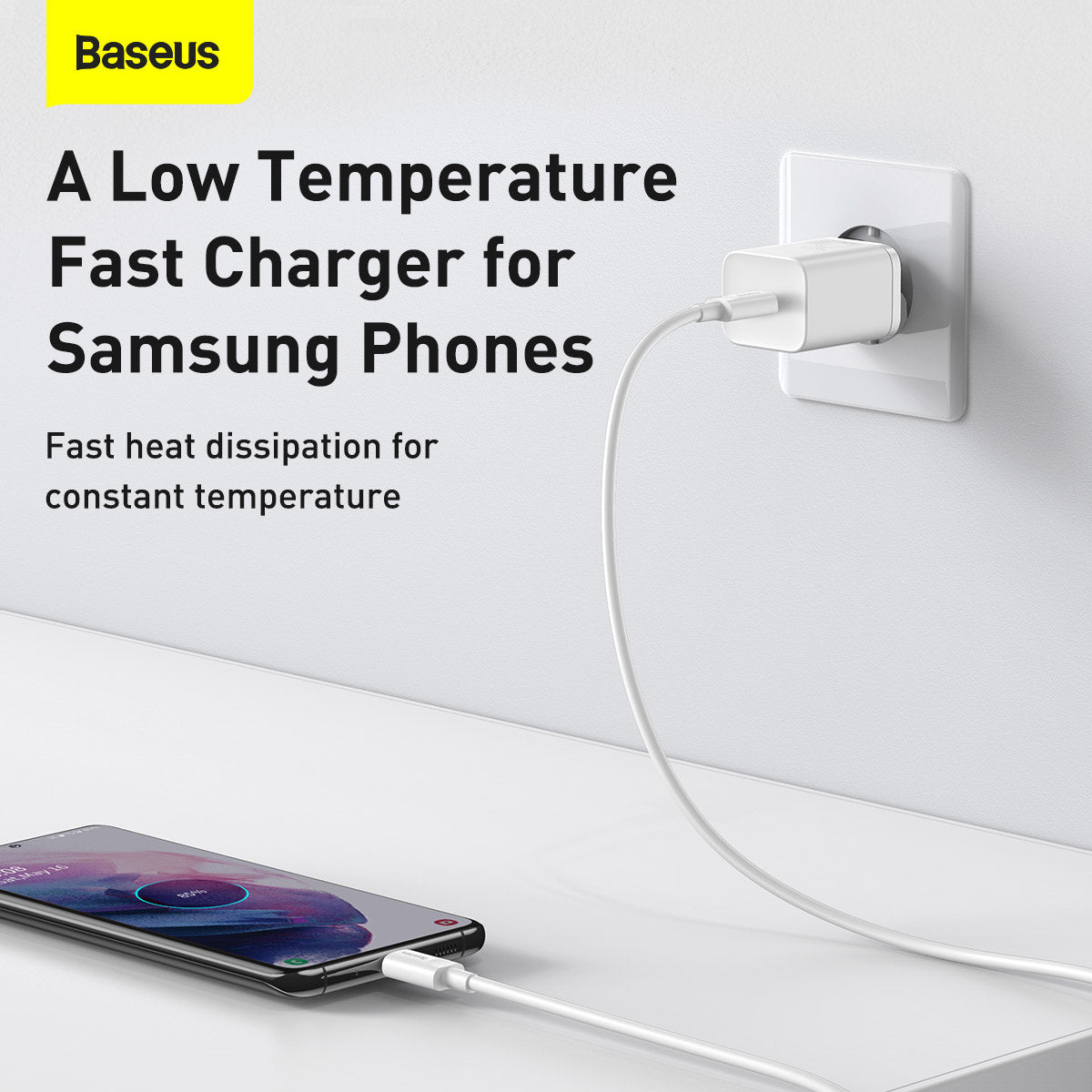 Baseus Si Szybka ładowarka sieciowa USB-C 25W 3A z kablem USB-C / USB-C 1m