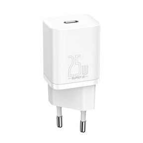 Baseus Si Szybka ładowarka sieciowa USB-C 25W 3A z kablem USB-C / USB-C 1m