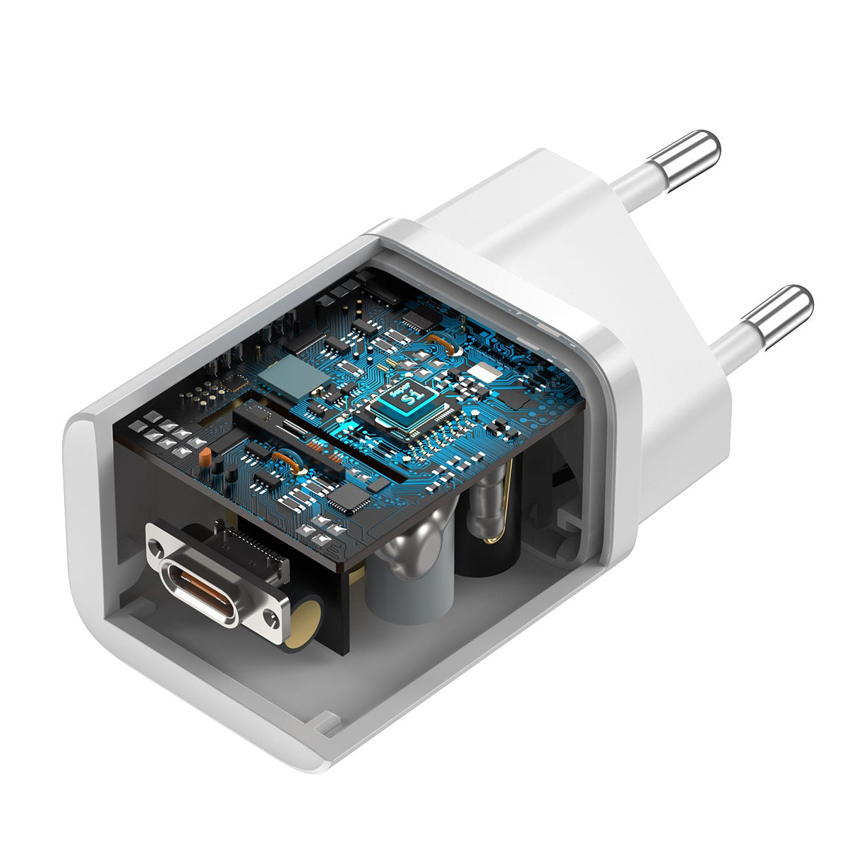 Baseus Si Szybka ładowarka sieciowa USB-C 25W 3A z kablem USB-C / USB-C 1m