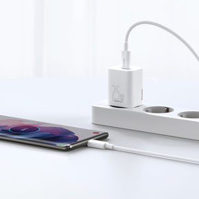 Baseus Si Szybka ładowarka sieciowa USB-C 25W 3A z kablem USB-C / USB-C 1m
