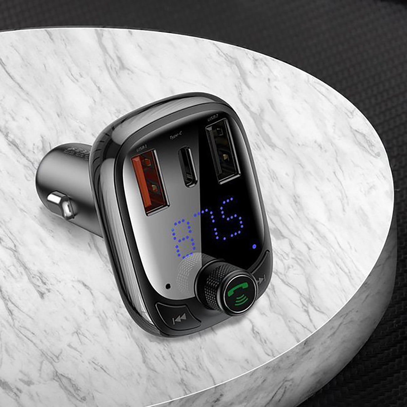 Baseus S-13 Transmiter FM Bluetooth / ładowarka samochodowa (Overseas Edition)