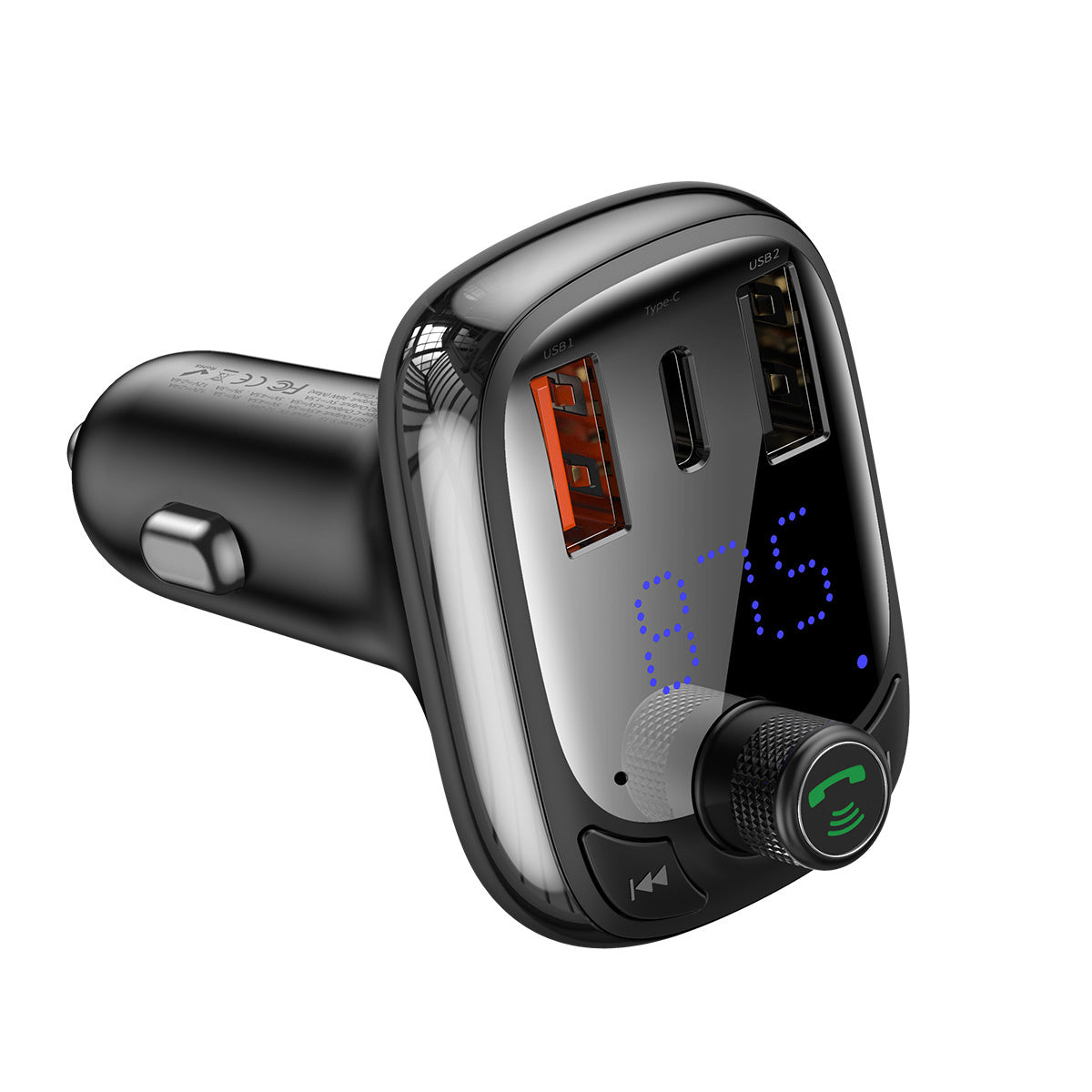 Baseus S-13 Transmiter FM Bluetooth / ładowarka samochodowa (Overseas Edition)