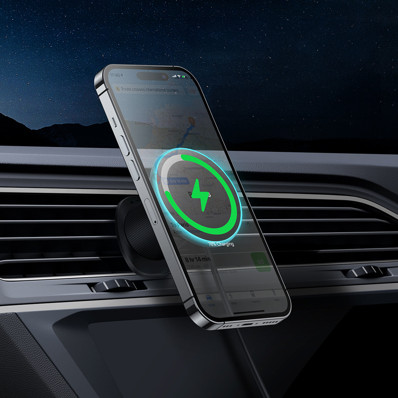 Uchwyt Baseus CW01 samochodowy na iPhone z ładowarką indukcyjną 15W na kratkę nawiewu