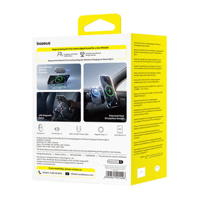 Baseus PrimeTrip VC2 Pro Uchwyt magnetyczny z ładowarką Qi2.2 z wentylatorem na kratkę nawiewu