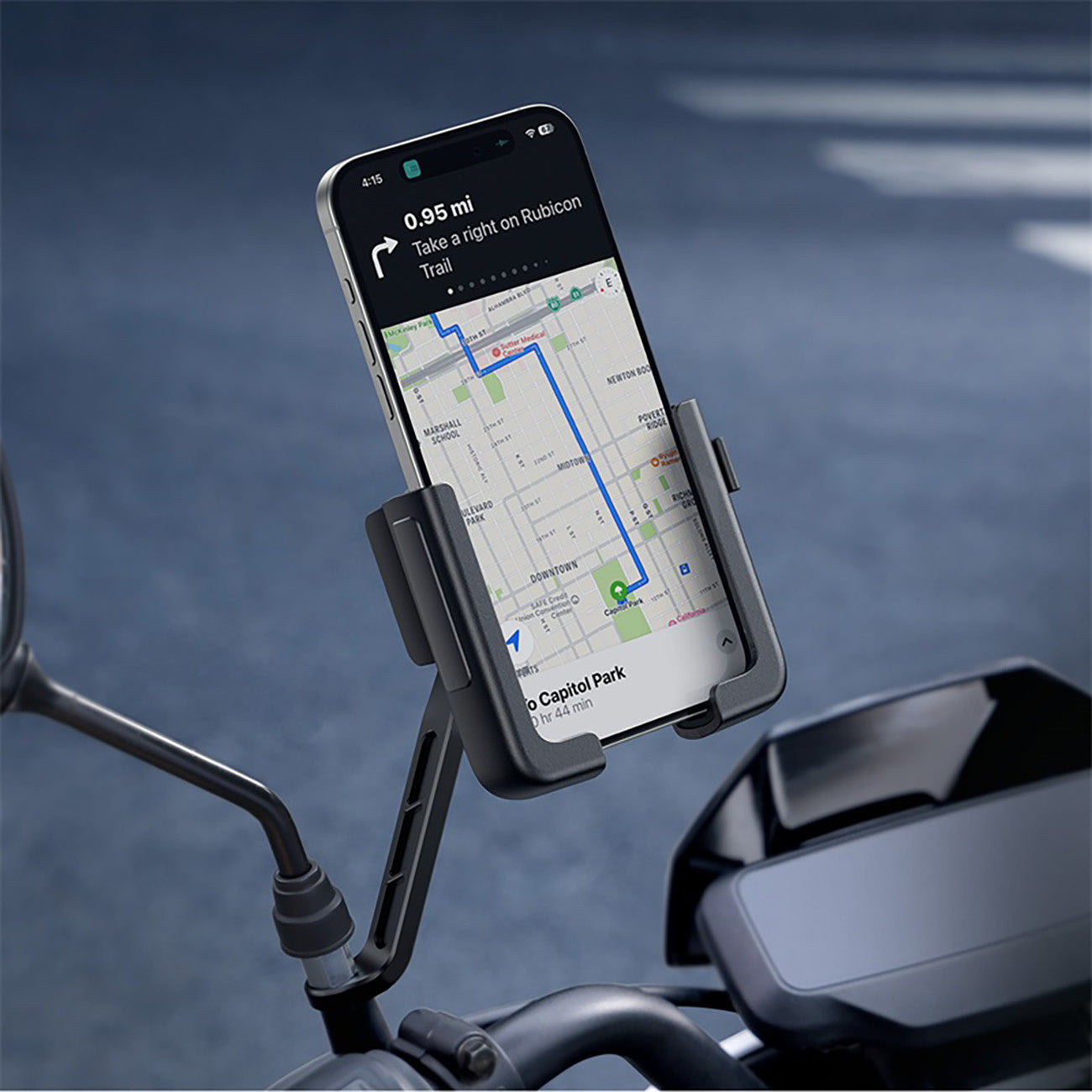 Uchwyt motocyklowy na telefon Baseus GoTrip do lusterka, z amortyzacją