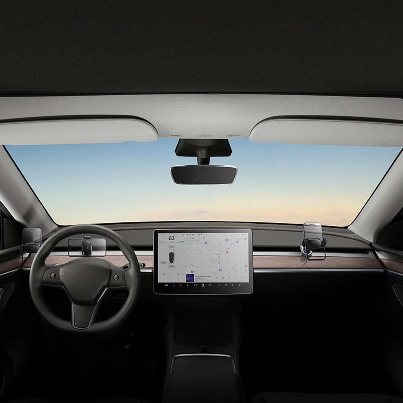Uchwyt samochodowy elektryczny z panelem słonecznym do Tesla Model 3 / Y Baseus T-Space