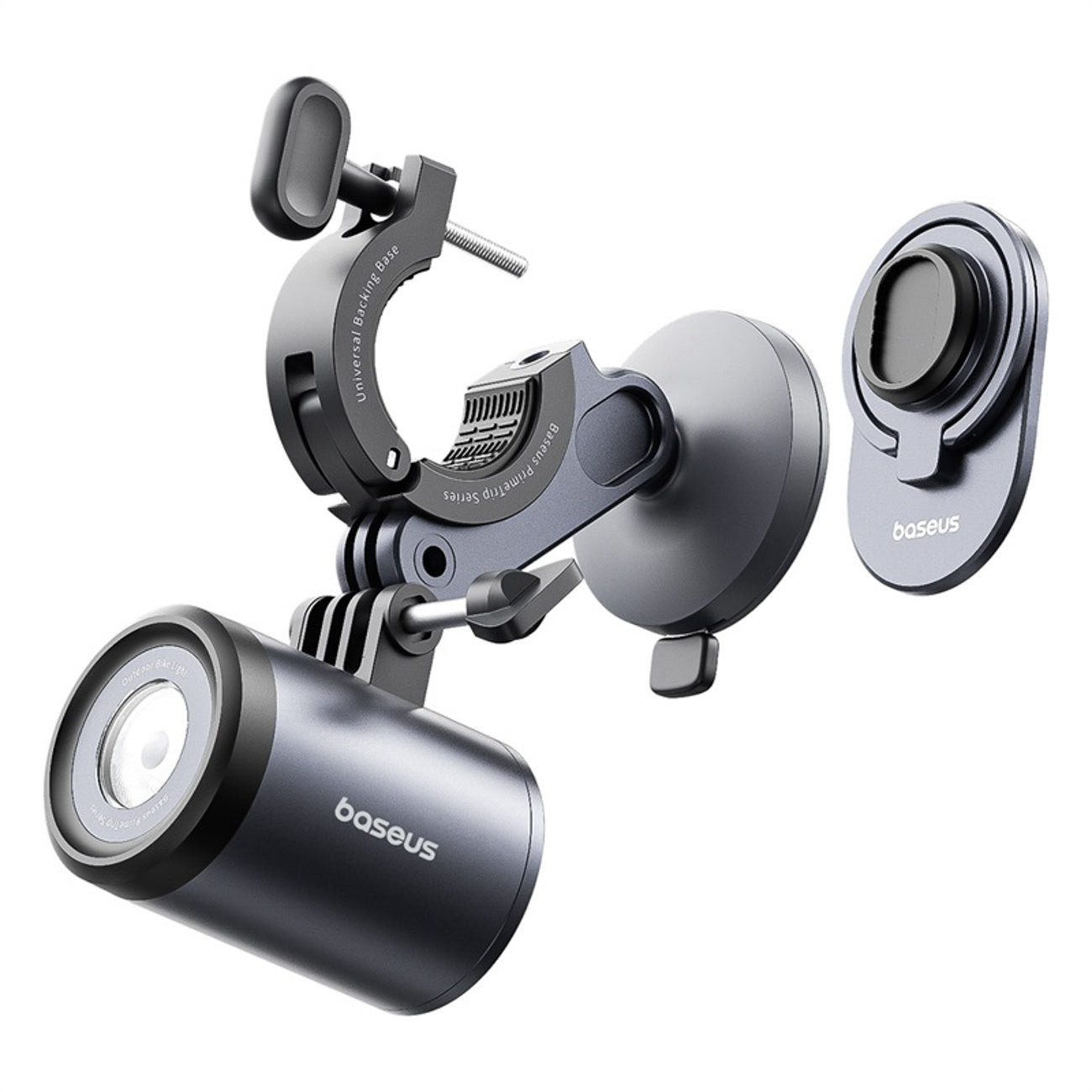 Baseus PrimeTrip Uchwyt rowerowy z lampką LED 2w1 3000mAh IP68