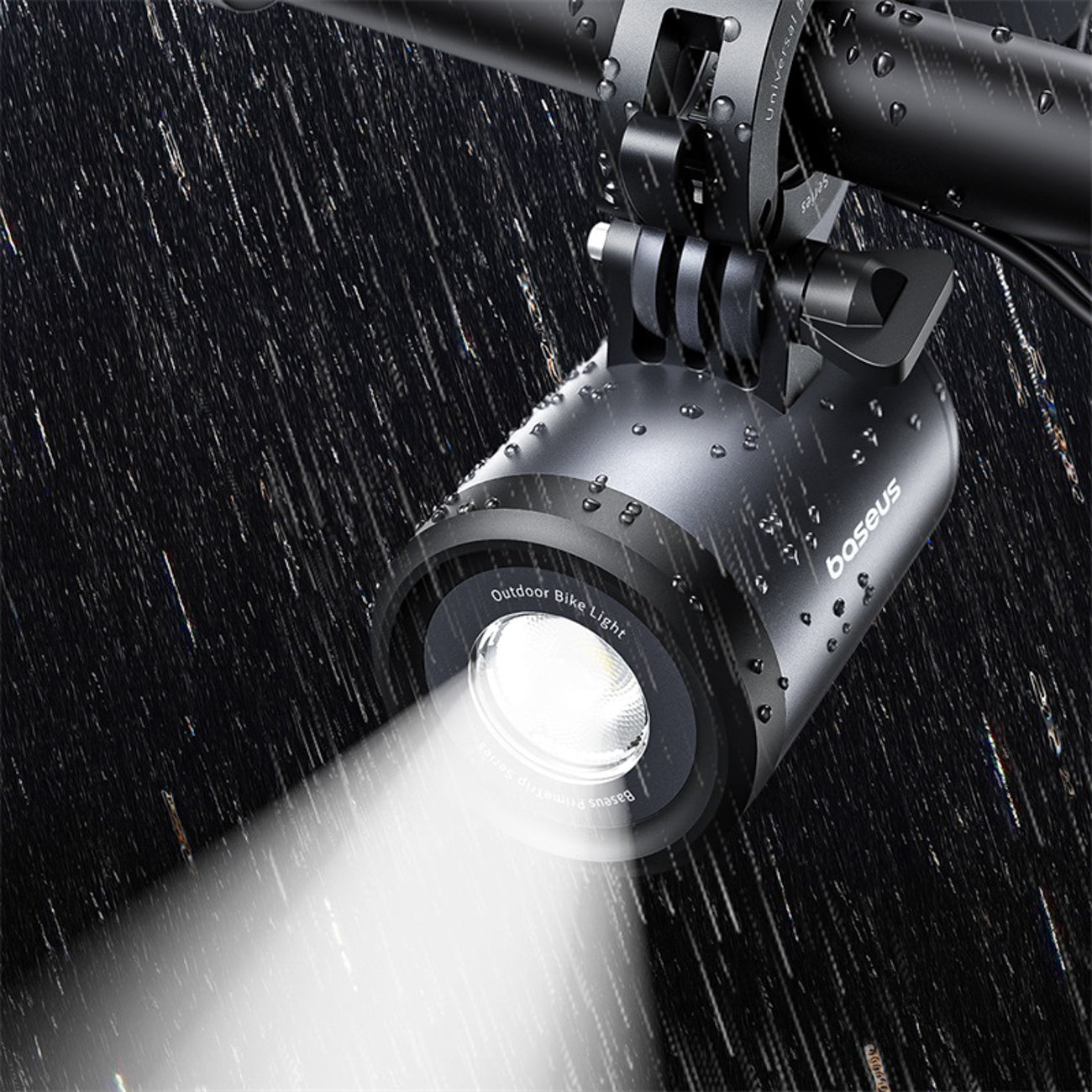 Baseus PrimeTrip Uchwyt rowerowy z lampką LED 2w1 3000mAh IP68